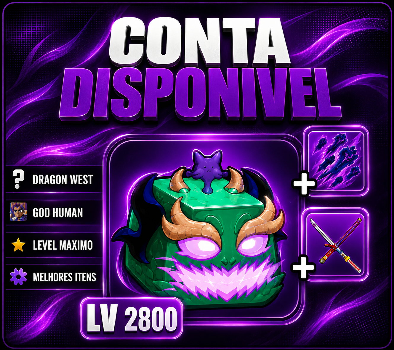 🐲 DRAGON WEST FRUIT + GODHUMAN + LEVEL MÁXIMO
